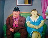 Fernando Botero Canvas Paintings - Man And Woman